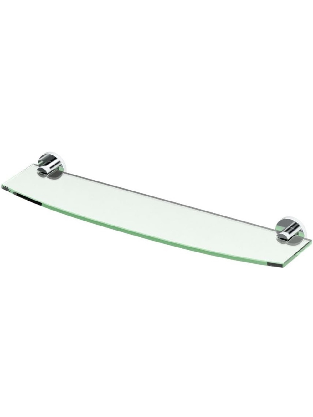 (2) NIB Glass Wall Shelf with Chrome Brackets - Clear Glass